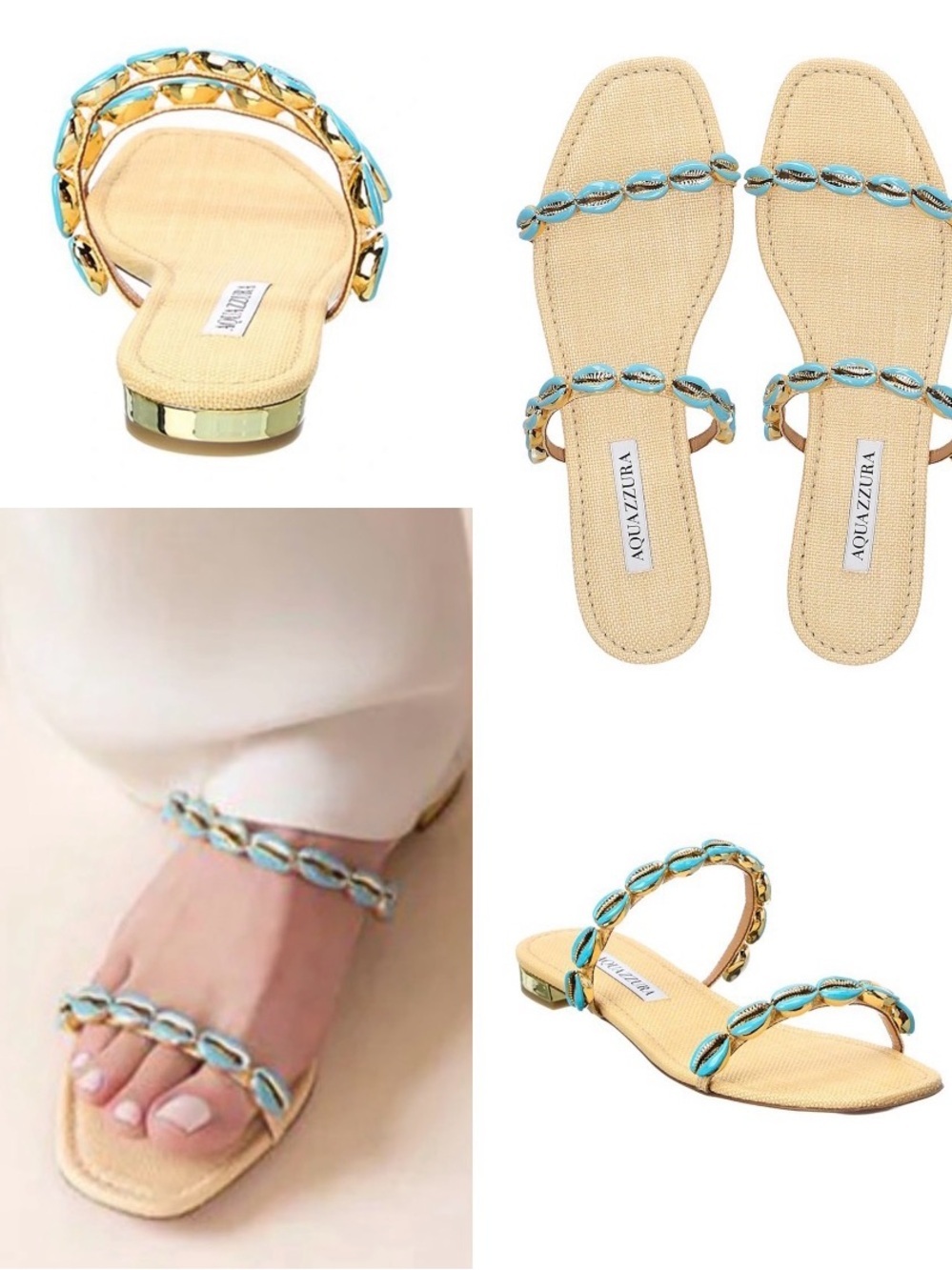 Aquazzura NWOT Back to Bali sandals
